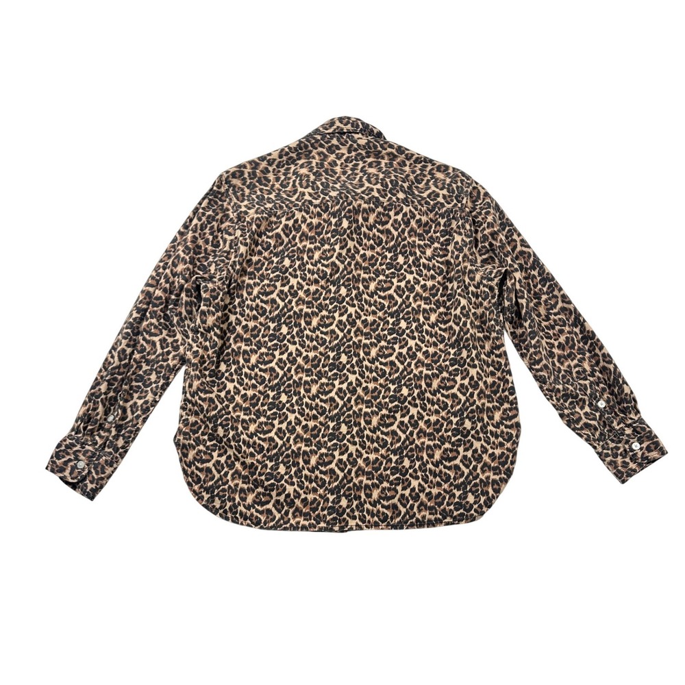Aerie Womens Leopard Print Button Down Shirt Long Sleeve Brown XS - Picture 3 of 8